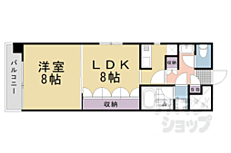 プリオール烏丸三条 1LDKの間取図画像