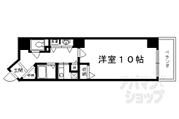 ビレイユ眞英河原町 3階1Kの間取り
