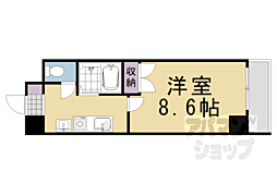 ヴィアーレ四条大宮 6階1Kの間取り