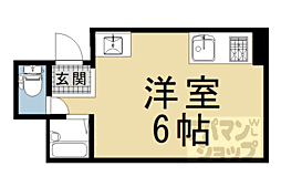 京阪本線 清水五条駅 徒歩6分の賃貸マンション 3階ワンルームの間取り