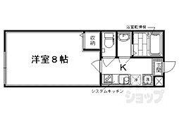 阪急京都本線 西院駅 徒歩7分の賃貸マンション 1階1Kの間取り
