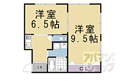 JR東海道・山陽本線 京都駅 徒歩5分の賃貸マンション 2階2Kの間取り