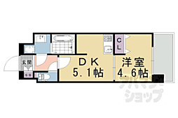 JR東海道・山陽本線 京都駅 徒歩15分の賃貸マンション 3階1DKの間取り
