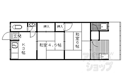阪急嵐山線 松尾大社駅 徒歩15分の賃貸アパート 2階2Kの間取り