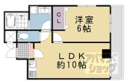 グランコート高台寺 2階1LDKの間取り