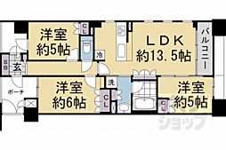 グランレジェイド京都河原町 7階3LDKの間取り