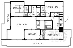 京都地下鉄東西線 太秦天神川駅 徒歩1分の賃貸マンション 5階4LDKの間取り
