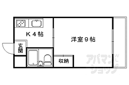 JR山陰本線 太秦駅 徒歩12分の賃貸マンション 3階1Kの間取り