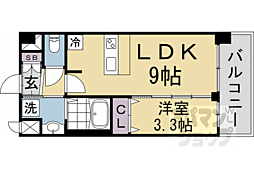 阪急京都本線 西院駅 徒歩11分の賃貸マンション 6階1LDKの間取り
