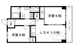 JR東海道・山陽本線 西大路駅 徒歩12分の賃貸マンション 5階2LDKの間取り