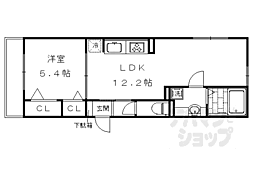 京福電気鉄道嵐山本線 有栖川駅 徒歩10分の賃貸アパート 1階1LDKの間取り