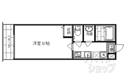 阪急京都本線 西院駅 徒歩5分の賃貸マンション 2階1Kの間取り