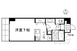 デ・リード河原町 1Kの間取図画像