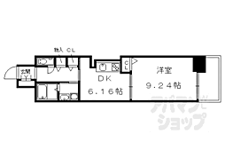 JR東海道・山陽本線 西大路駅 徒歩3分の賃貸マンション 3階1DKの間取り