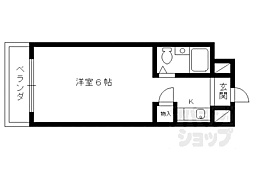 阪急京都本線 西院駅 徒歩6分の賃貸マンション 7階1Kの間取り