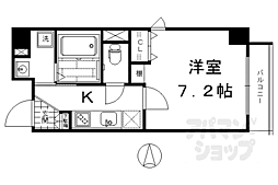 JR東海道・山陽本線 西大路駅 徒歩11分の賃貸マンション 4階1Kの間取り