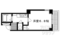 プレサンス京都二条城前 3階1Kの間取り
