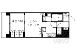 リーガル京都四条烏丸II 1階1LDKの間取り