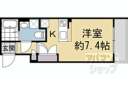 阪急京都本線 西院駅 徒歩14分の賃貸マンション 1階ワンルームの間取り