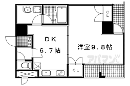 京都市営烏丸線 今出川駅 徒歩13分の賃貸マンション 5階1DKの間取り