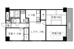 JR山陰本線 太秦駅 徒歩13分の賃貸マンション 7階3LDKの間取り