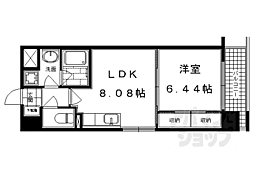 プラネシア星の子四条西洞院 10階1LDKの間取り