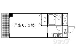 プレジール四条 4階1Kの間取り