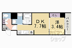 Ｖｉｎｅ　Ｏａｋ　Ｒａｂｂｉ（バインオーク　ラビ） 508 5階1LDKの間取り