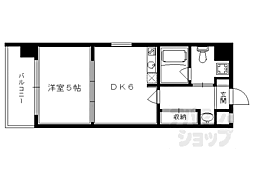 Ｇ−ｓｔａｇｅ京都油小路 2階1DKの間取り