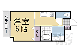 二条城ＡＲＣＵＳ 3階1Kの間取り