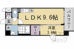 京都市営烏丸線 十条駅 徒歩4分の賃貸マンション 6階1LDKの間取り
