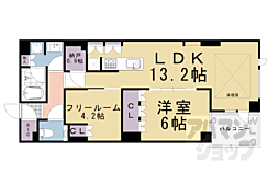 グランドメゾン京都御池通 9階1SLDKの間取り