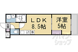 JR山陰本線 二条駅 徒歩8分の賃貸マンション 4階1LDKの間取り