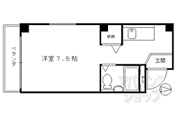 岡崎ビル 5階1Kの間取り