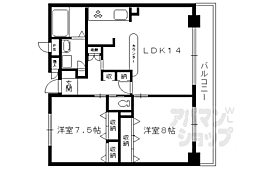 JR東海道・山陽本線 桂川駅 徒歩12分の賃貸マンション 4階2LDKの間取り