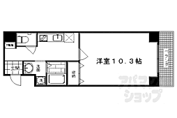 JR山陰本線 円町駅 徒歩1分の賃貸マンション 4階1Kの間取り