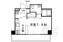 JR山陰本線 太秦駅 徒歩10分の賃貸マンション 3階ワンルームの間取り