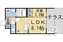 JR東海道・山陽本線 京都駅 徒歩10分の賃貸マンション 1階1LDKの間取り
