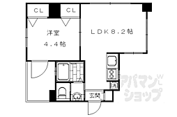 JR東海道・山陽本線 京都駅 徒歩5分の賃貸マンション 7階1LDKの間取り