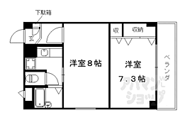 JR東海道・山陽本線 京都駅 徒歩1分の賃貸マンション 9階2Kの間取り
