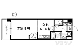 JR東海道・山陽本線 西大路駅 徒歩15分の賃貸マンション 6階1DKの間取り