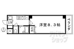 JR東海道・山陽本線 京都駅 徒歩4分の賃貸マンション 6階1Kの間取り