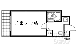 京都市営烏丸線 鞍馬口駅 徒歩7分の賃貸マンション 4階1Kの間取り