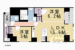 ＳＴＡＮＤＺ河原町五条 7階2LDKの間取り
