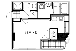 京都市営烏丸線 今出川駅 徒歩15分の賃貸マンション 7階1Kの間取り