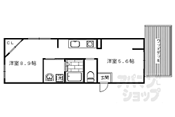 阪急京都本線 西京極駅 徒歩5分の賃貸マンション 1階2Kの間取り