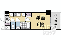 阪急京都本線 西院駅 徒歩8分の賃貸マンション 10階1Kの間取り