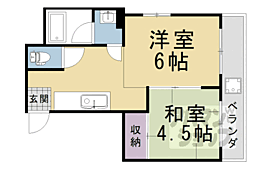 阪急嵐山線 上桂駅 徒歩23分の賃貸マンション 3階2Kの間取り