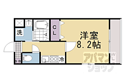 クオリエ丹波口 1Kの間取図画像