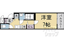 アドバンス京都烏丸町 1Kの間取図画像